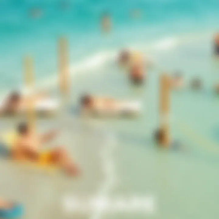 A group of people enjoying their time at the beach, some sunbathing and others playing in the water, representing a trend of spending time outdoors.