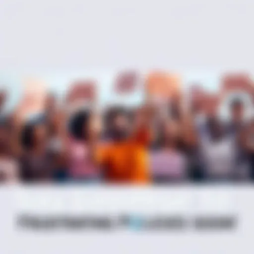 Group of diverse people cheering and holding signs calling for policy changes.