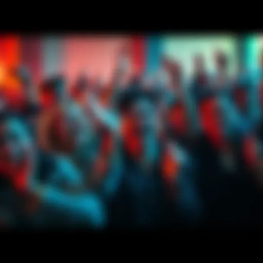 People Celebrating Upcoming Events A diverse group of people excitedly gathering to celebrate upcoming events, showing smiles and festive gestures.