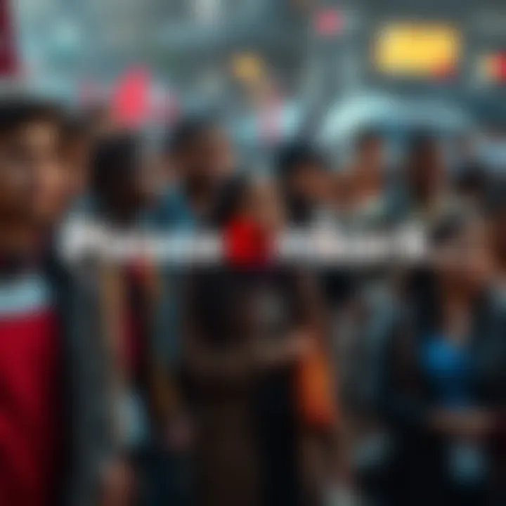 A diverse group of people standing together, looking determined and engaged, illustrating unity and a call to action amidst uncertainty.