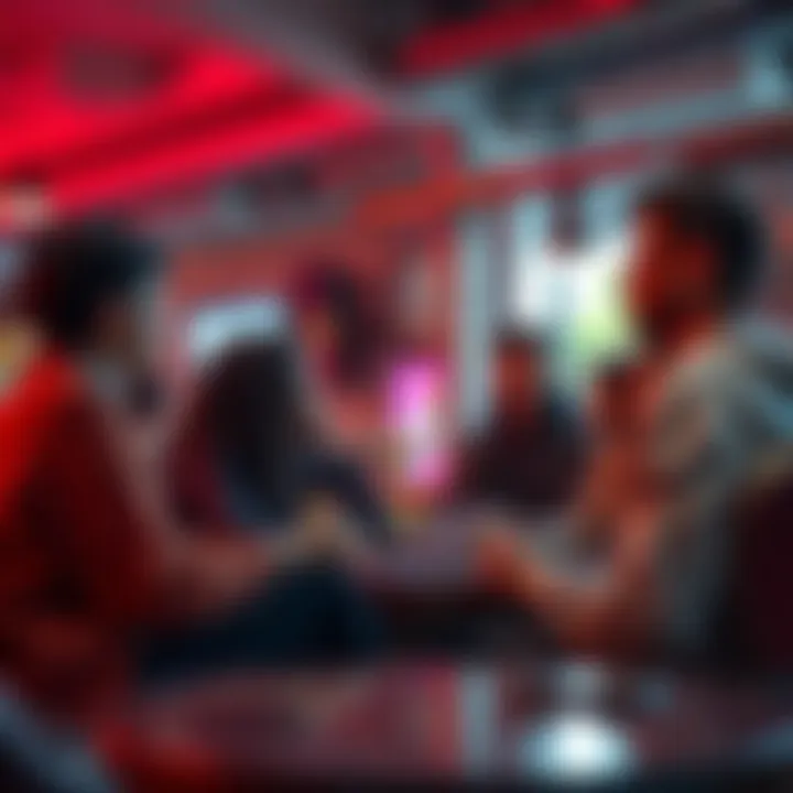 A group of people engaged in a discussion about truth and beliefs in a casual setting.