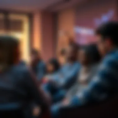 A group of people sitting together, talking about their feelings of anxiety and uncertainty, creating a supportive environment.