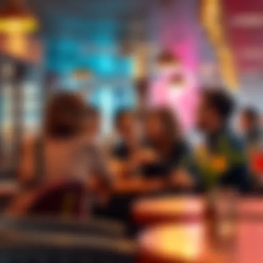A group of people talking about a strange trend in a cafe