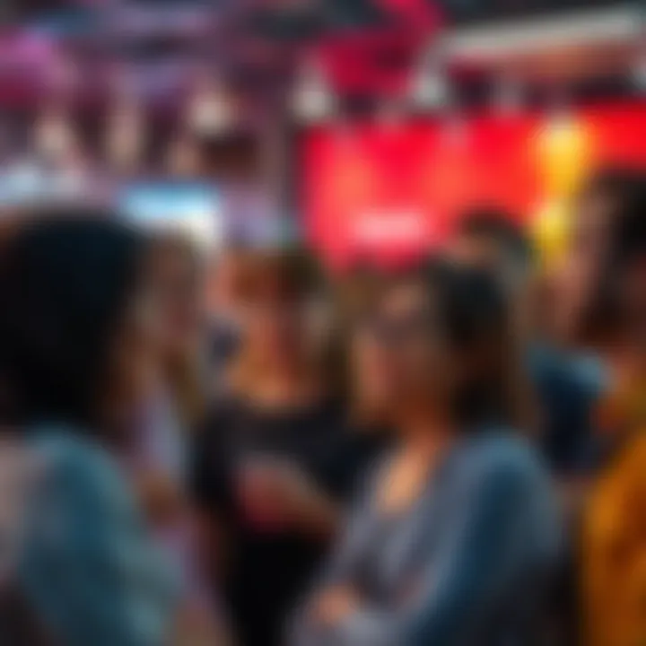 A group of people engaging in a lively conversation about current social trends and issues, looking curious and thoughtful.