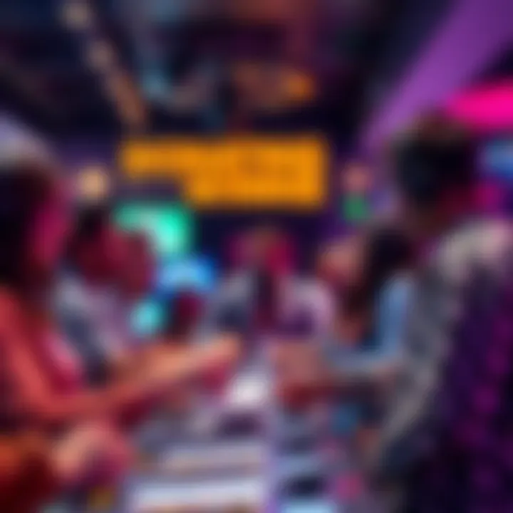 A group of people handing over tickets to organizers at a gaming event in Georgia