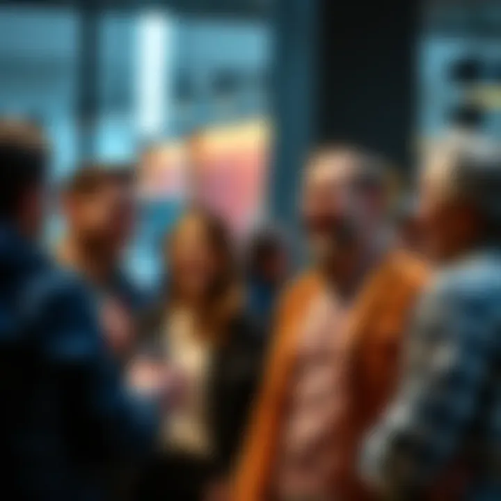 A group of people sharing clever sayings and laughing during a conversation.