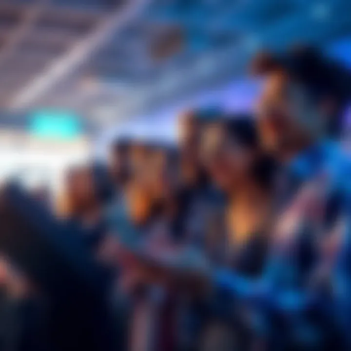A group of diverse individuals interacting positively while experiencing the influence of Lightborn in a modern setting