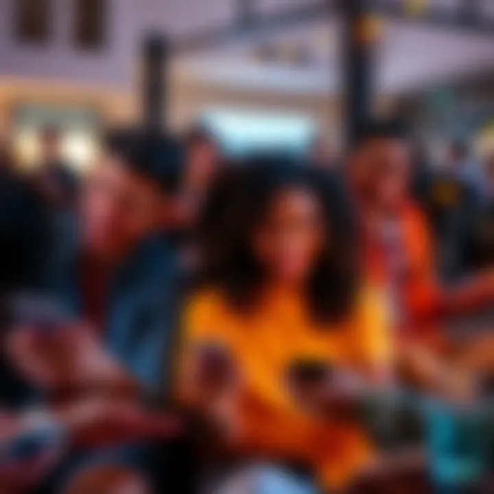 A group of friends laughing while using their phones, sharing funny memes and posts about the 'Real Tho' trend.