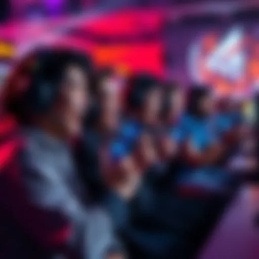 A group of excited gamers displaying their new OWCS skins, showing happiness and satisfaction