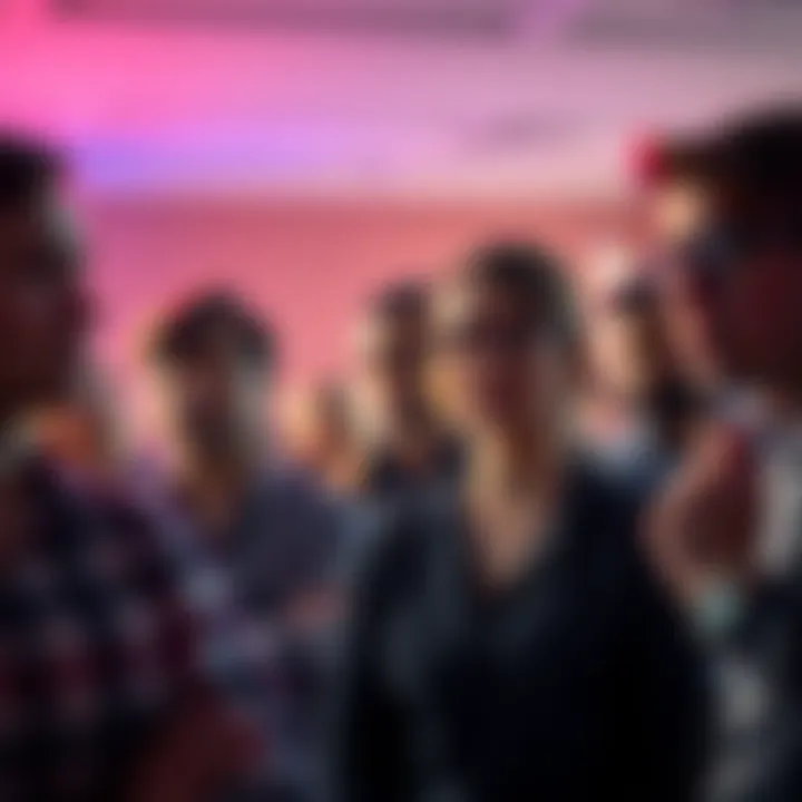 A group of people looking uninterested in a discussion, highlighting indifference in society.