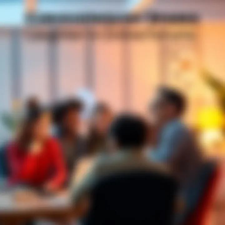 People Laughing Online A group of people engaging in a fun discussion on a computer, sharing laughter and smiles in a chat room.