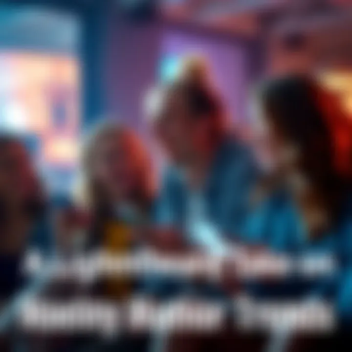 People laughing together A group of friends sharing a laugh while using their phones, illustrating modern humor trends.