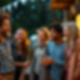 People laughing together A group of friends sharing a laugh outdoors, enjoying light moments of humor