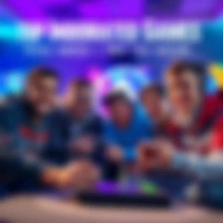 Group of people playing underrated games A group of friends enjoying a gaming session with lesser-known video games.