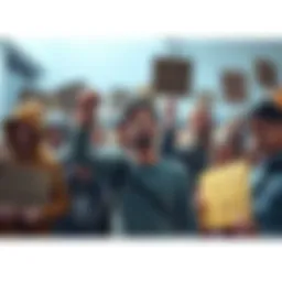 A group of people expressing frustration and disappointment over the drop in Iri Shards from 2750 to 1000, with some holding signs and discussing their feelings.