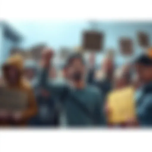 A group of people expressing frustration and disappointment over the drop in Iri Shards from 2750 to 1000, with some holding signs and discussing their feelings.