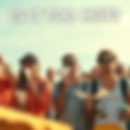 A group of people fanning themselves and showing discomfort in high temperatures, illustrating the impact of heat waves on daily life.