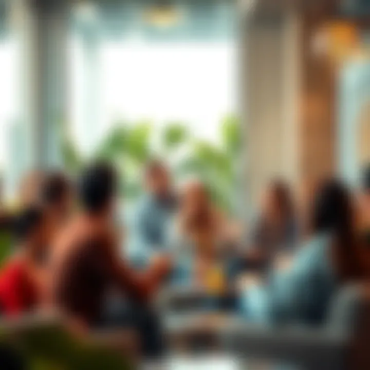 A diverse group of people discussing their urgent needs and desires in a casual setting, sharing ideas and solutions.