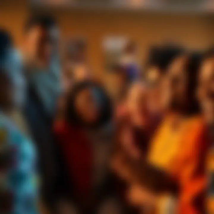 People Sharing Emotions A diverse group of people expressing emotions together, smiling and connecting with each other in a warm atmosphere.