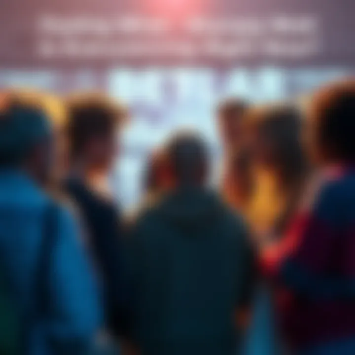 A group of diverse individuals gathered in a circle, discussing their emotions and experiences, with a concerned yet supportive atmosphere.