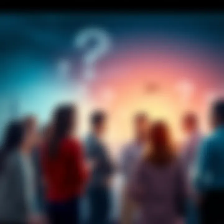 A group of people discussing various confusing situations