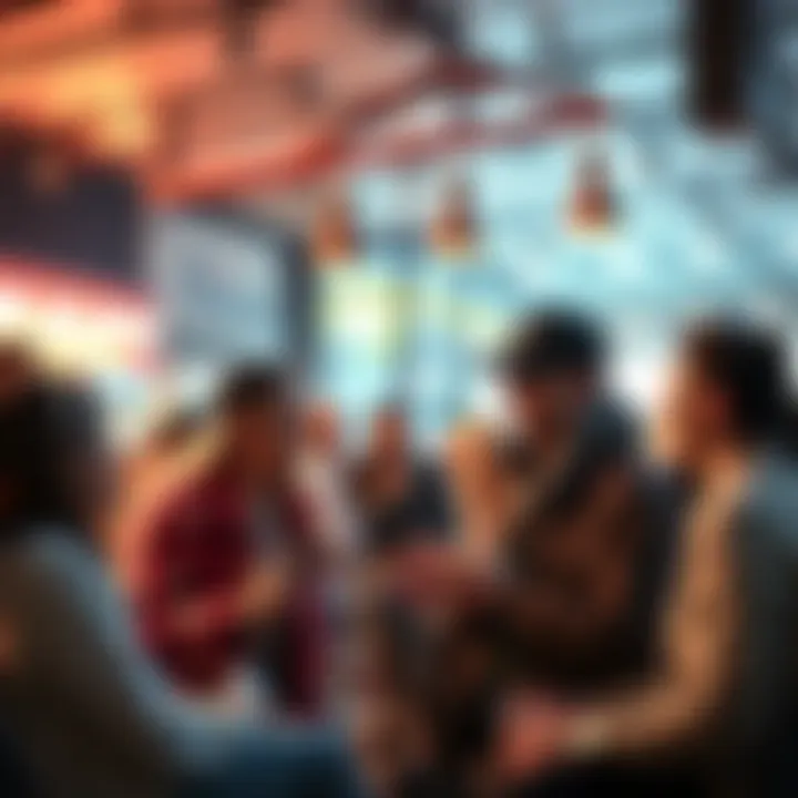 Group of friends engaged in lively conversation about popular trends in 2026