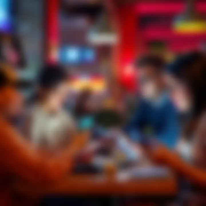People Using Smartphones A group of people engaged in conversations while using their smartphones in a cafe setting.