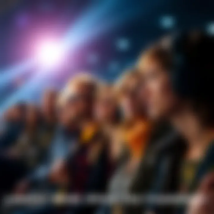 Group of people looking anxious and waiting for an event to start, showing expressions of stress and uncertainty