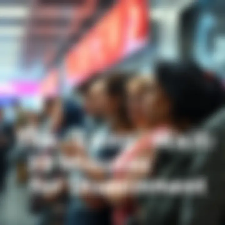 A line of frustrated people waiting with expressions of disappointment