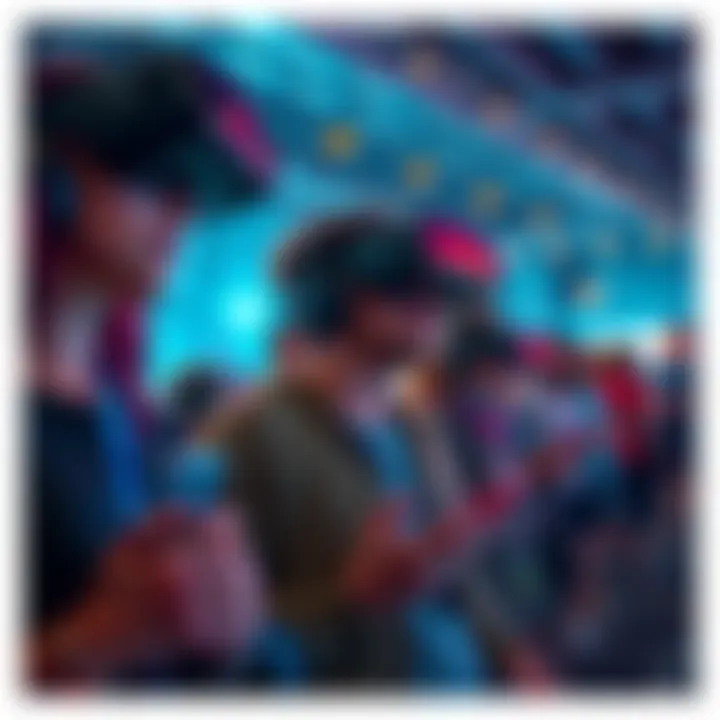 People waiting for VR headsets A group of anxious people looking at their phones, waiting for updates on VR headset availability