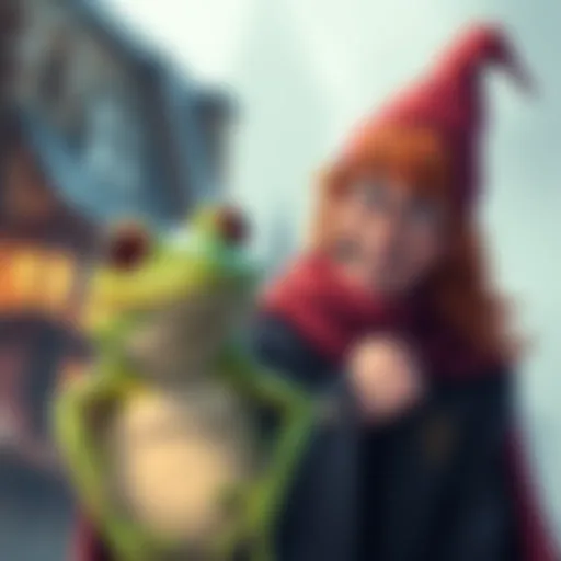 PepePains and Ronald Weasley Connection An illustration showing a frog character representing PepePains alongside a wizard resembling Ronald Weasley from Harry Potter