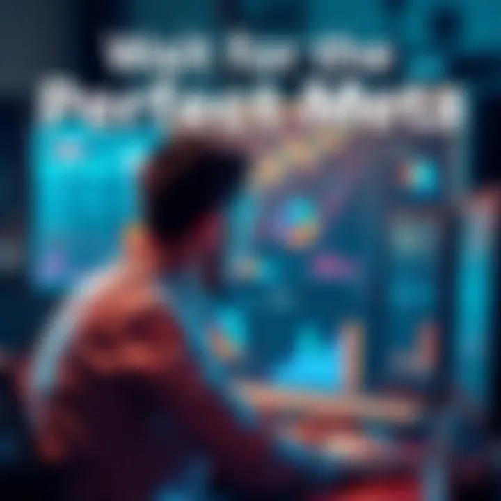 A person looking at a computer screen with charts and graphs, symbolizing online strategy and success.