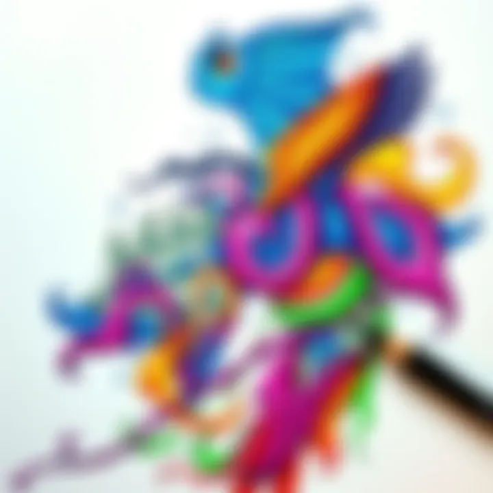 Permanent Marker Drawing A detailed permanent marker drawing showcasing vibrant colors and intricate designs, highlighting the artist's creativity.