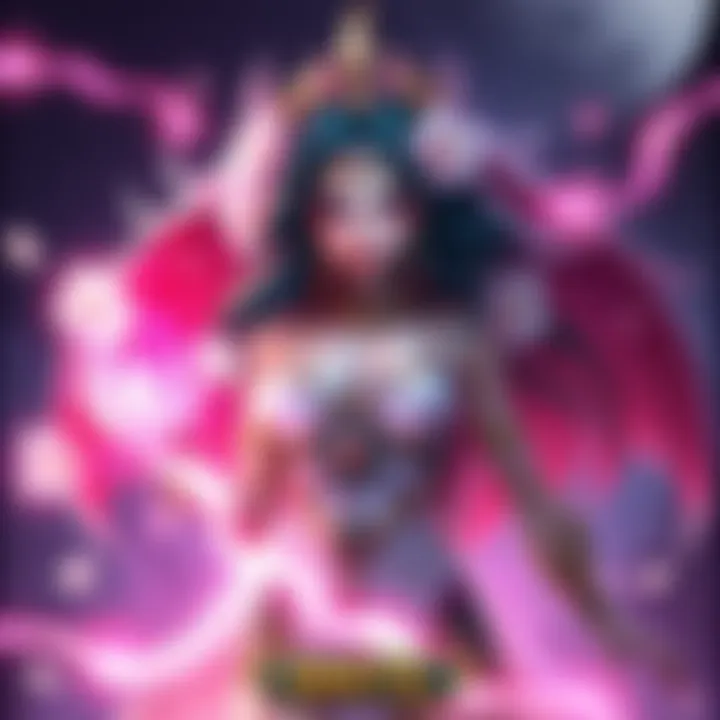 A digital art representation of the character Persephone from Smite 2, showcasing her floral design and magical aura.