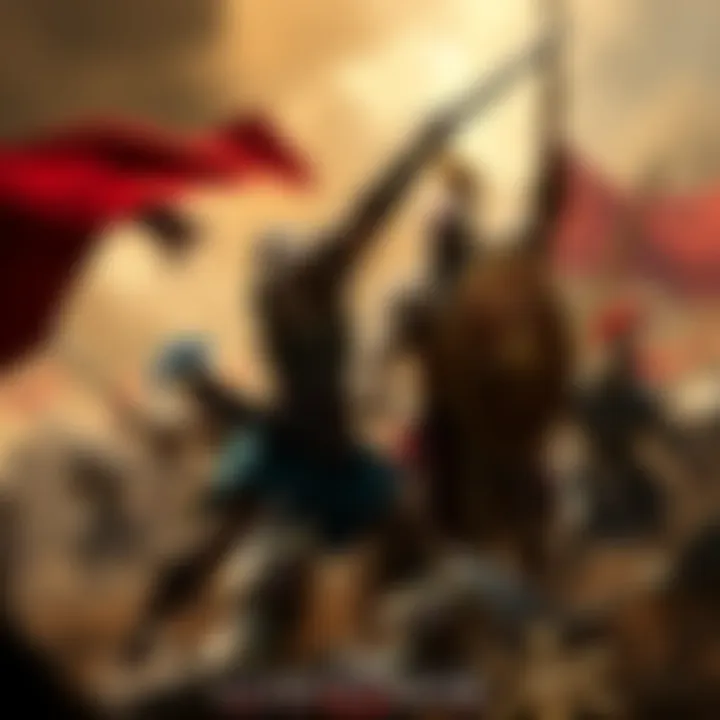 A fierce battle scene depicting Kratos fighting Persian warriors in God of War: Chains of Olympus.