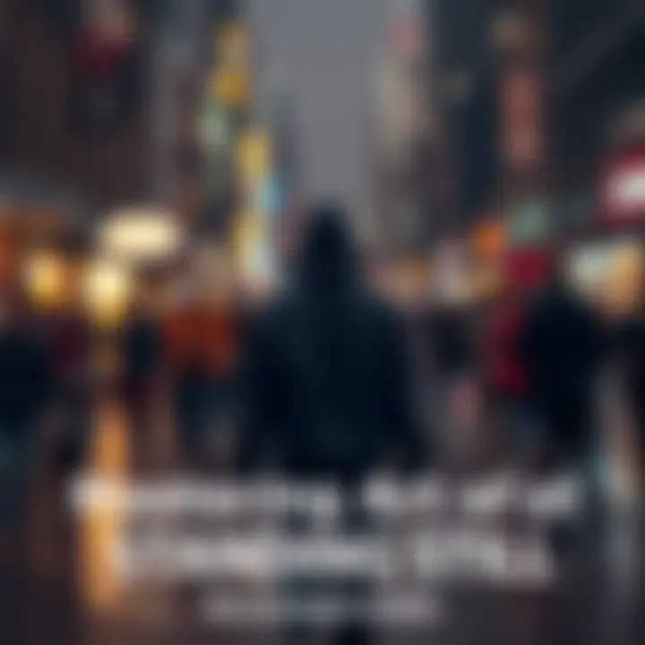 A person stands completely still in a crowd, effectively camouflaging with the surroundings, showcasing the art of remaining motionless.