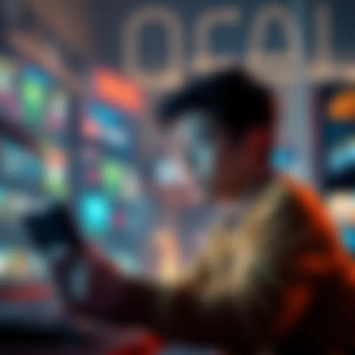 A person browsing a gaming platform with a nostalgic expression, considering purchasing video games from their childhood.