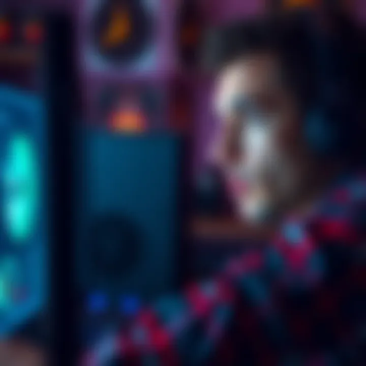 Individual looking at a computer with a thoughtful expression, weighing the decision to invest in a PC for $800