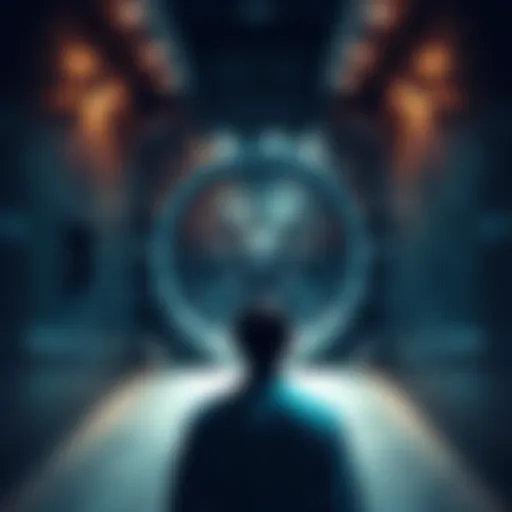 A thoughtful person looking at a large vault door, weighing the decision to own one.