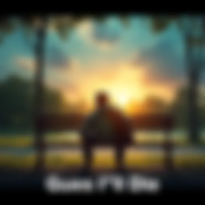 A thoughtful individual sitting on a park bench, gazing at the sky, reflecting on life's uncertainties.