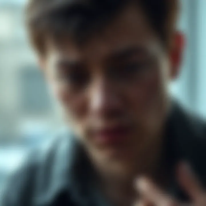 A person with tears in their eyes, expressing deep emotion in response to a touching moment.