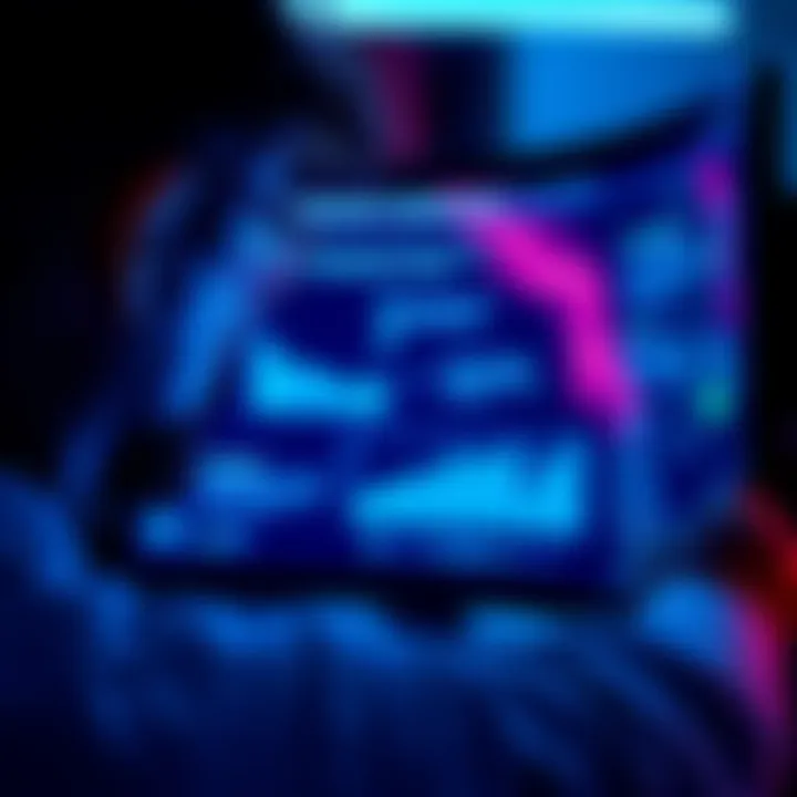 A person looking closely at a computer screen displaying information about Prism technology and its effects on society.