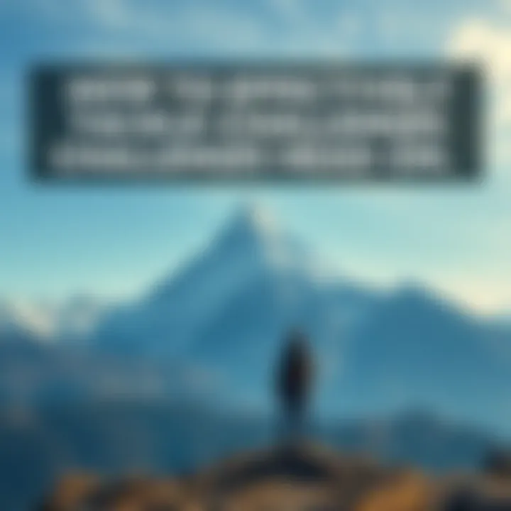 Individual standing at the base of a mountain, looking up with determination, symbolizing facing challenges head-on