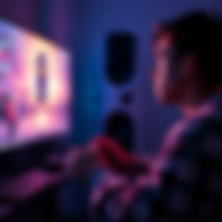 A person staring at a gaming screen looking unfulfilled and disconnected while holding a game controller