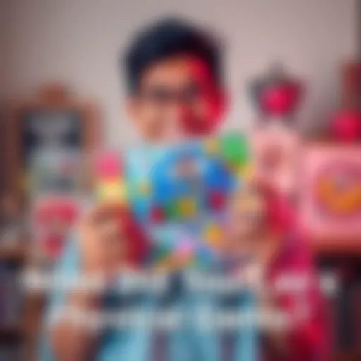 A person smiling while holding a colorful physical game box with a nostalgic look