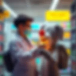 A person joyfully interacting with a new character they found during their search for a chemist