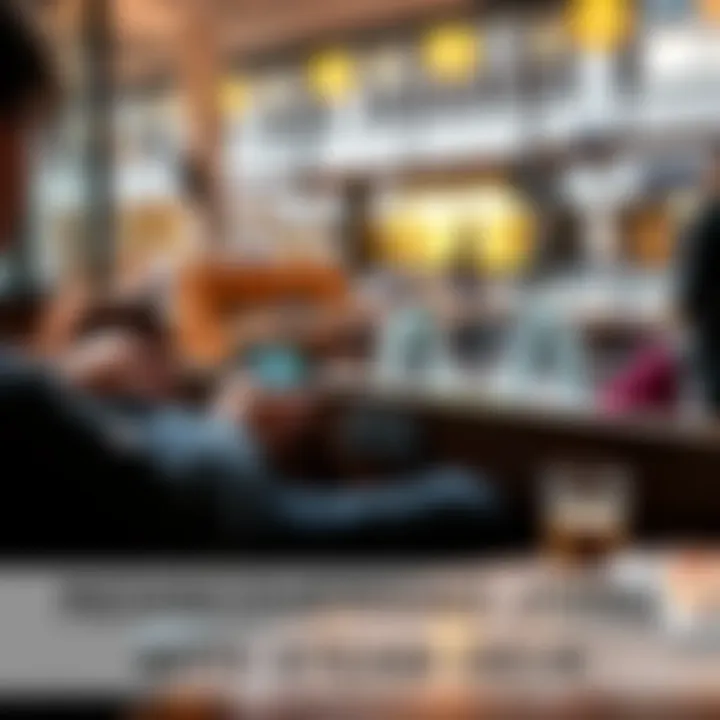 A person sits at a coffee shop, enjoying gaming on a portable Steam Deck, with snacks and a drink nearby.