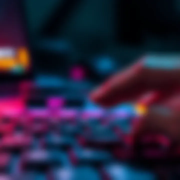 Close-up of a hand pressing the ESC key on a keyboard to skip animations