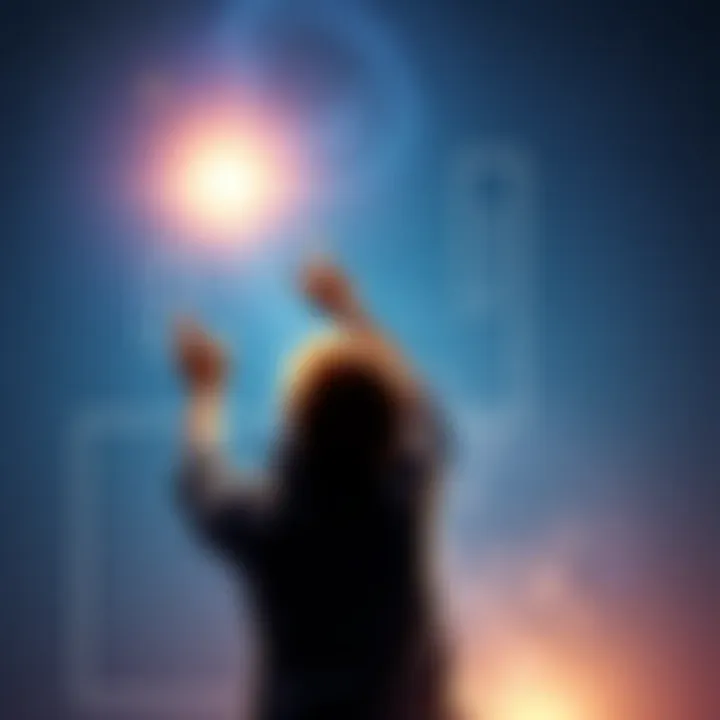 Person reaching for the stars A young adult stretching towards a starry sky, symbolizing ambition and personal growth.
