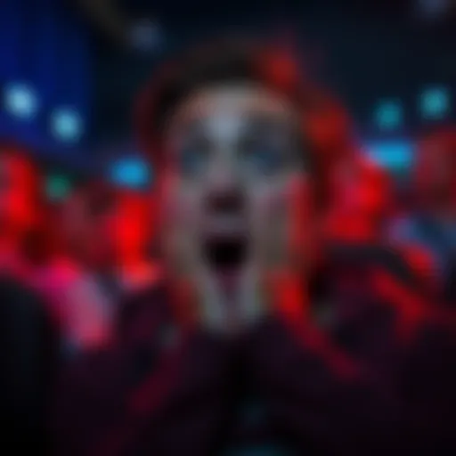 A surprised person watching a movie, their expression showing shock at a plot twist, symbolizing false endings in stories.